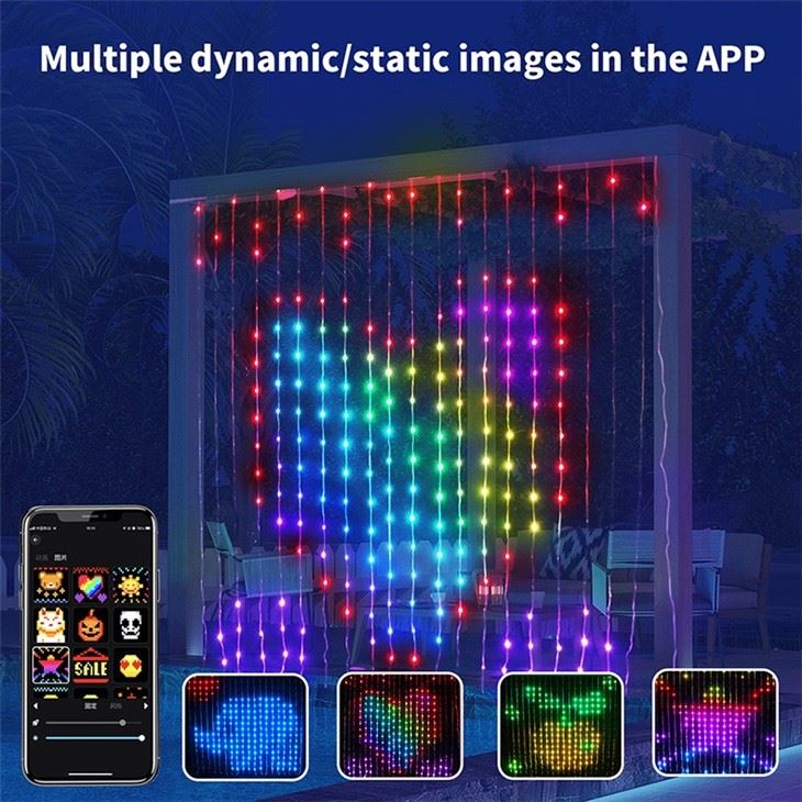 RGBIC LED Curtain Lights App And Remote Control high quality