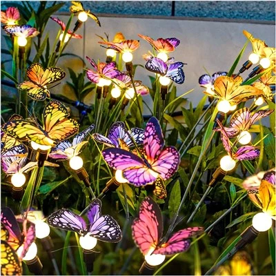 Luzes solares do jardim da borboleta para a decoração do caminho do pátio da jarda