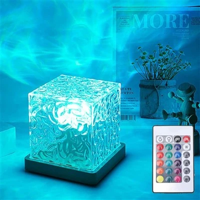 Lâmpada LED em forma de cubo de ondulação de água